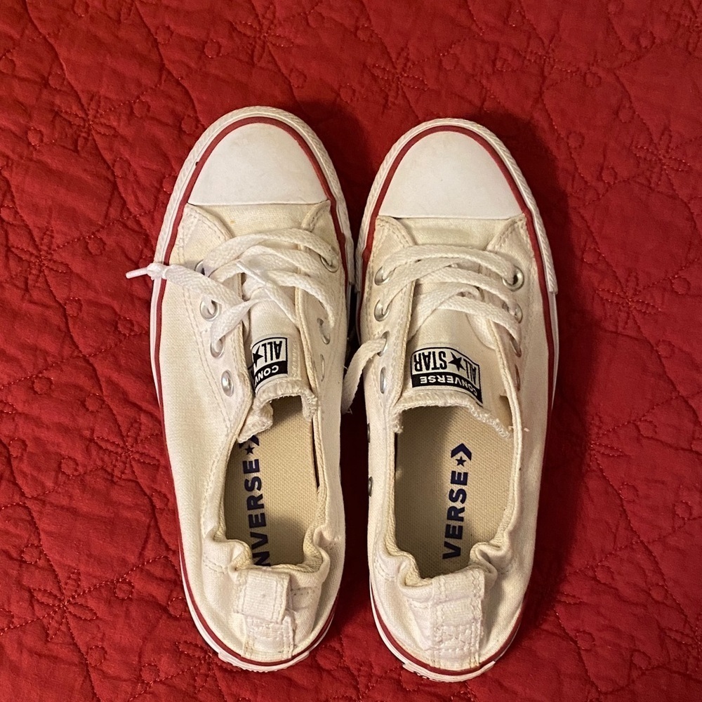 Converse womens All Star Sneakers white with Red Accents